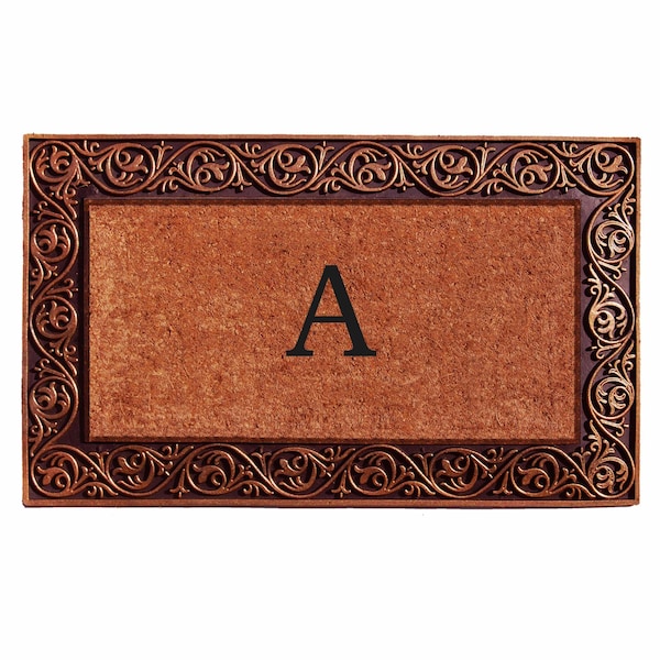 Calloway Mills Monogram Door Mat, Bronze, Black, Natural, 18 in W x 30 in L 10003BRNZA - main